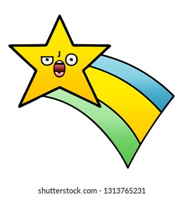 gradient shaded cartoon of a shooting rainbow star