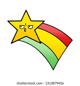 gradient shaded cartoon of a shooting rainbow star