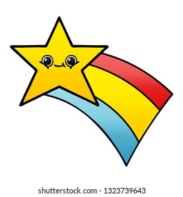 gradient shaded cartoon of a shooting rainbow star