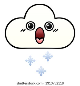 caricatura sombreada de gradiente de una nube de nieve