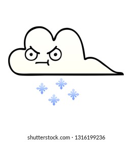 gradient shaded cartoon of a snow cloud