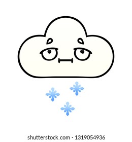 caricatura sombreada de gradiente de una nube de nieve