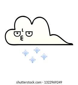 gradient shaded cartoon of a snow cloud