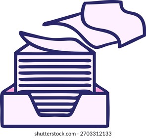 gradient shaded cartoon of a stacked papers in bright neon color