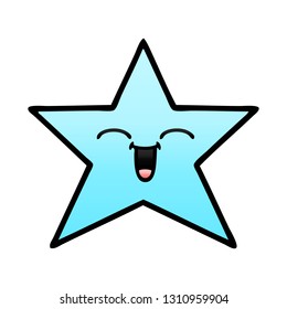 caricatura sombreada degradada de un pez estrella