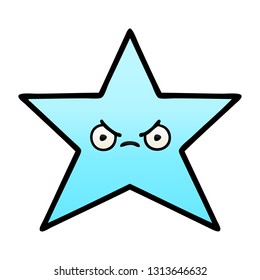desenho animado sombreado gradiente de um peixe estrela