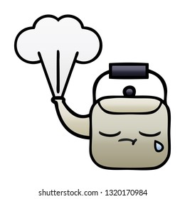 gradient shaded cartoon of a steaming kettle