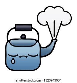 gradient shaded cartoon of a steaming kettle