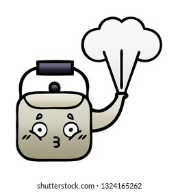 caricatura sombreada degradada de un hervidor de vapor