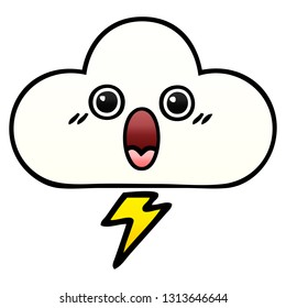 gradient shaded cartoon of a storm cloud