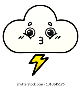 gradient shaded cartoon of a storm cloud