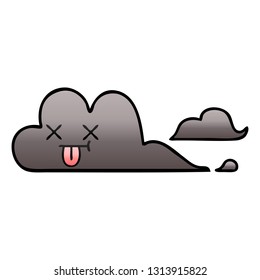gradient shaded cartoon of a storm cloud