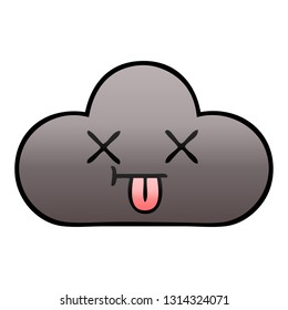 gradient shaded cartoon of a storm cloud