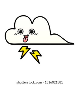Farbverlauf-schattiger Cartoon einer Sturmwolke