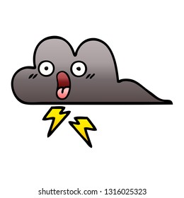 gradient shaded cartoon of a storm cloud