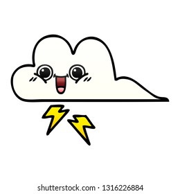 gradient shaded cartoon of a storm cloud