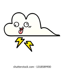 caricatura sombreada de degradado de una nube de tormenta