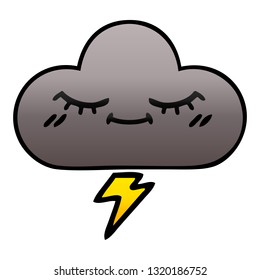 caricatura sombreada de degradado de una nube de tormenta