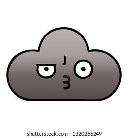gradient shaded cartoon of a storm cloud
