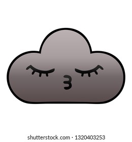 caricatura sombreada de degradado de una nube de tormenta