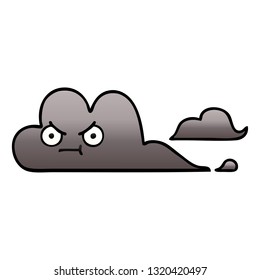 caricatura sombreada de degradado de una nube de tormenta
