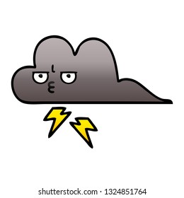 gradient shaded cartoon of a storm cloud
