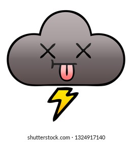 gradient shaded cartoon of a storm cloud