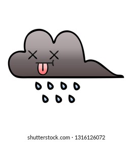 gradient shaded cartoon of a storm rain cloud