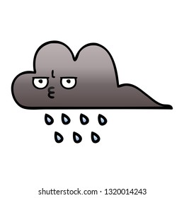 gradient shaded cartoon of a storm rain cloud