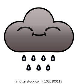 gradient shaded cartoon of a storm rain cloud