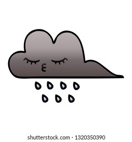 gradient shaded cartoon of a storm rain cloud