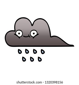 gradient shaded cartoon of a storm rain cloud