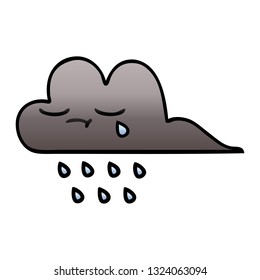 gradient shaded cartoon of a storm rain cloud