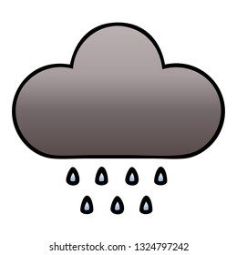 caricatura sombreada de gradiente de una nube de lluvia tormentosa