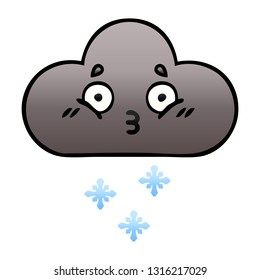 Farbverlauf-schattiger Cartoon einer Sturmschneewolke