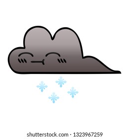 gradient shaded cartoon of a storm snow cloud
