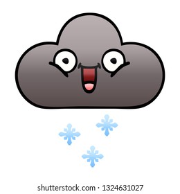 gradient shaded cartoon of a storm snow cloud