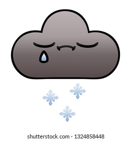 gradient shaded cartoon of a storm snow cloud