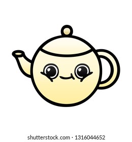 gradient shaded cartoon of a tea pot