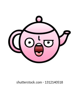 gradient shaded cartoon of a teapot