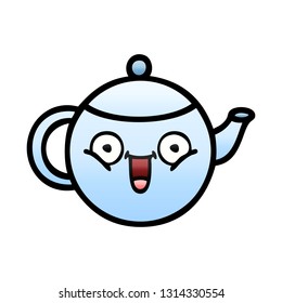 gradient shaded cartoon of a teapot