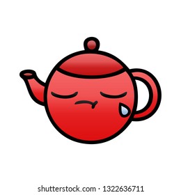 gradient shaded cartoon of a teapot