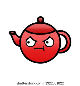 gradient shaded cartoon of a teapot