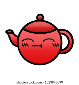 gradient shaded cartoon of a teapot