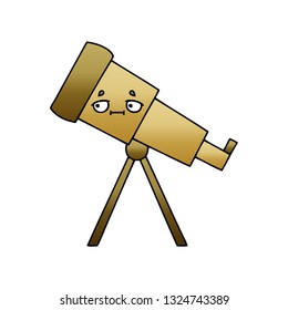 caricatura sombreada degradada de un telescopio