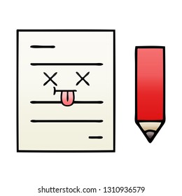 gradient shaded cartoon of a test paper