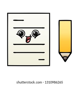 caricatura sombreada de gradiente de un papel de prueba