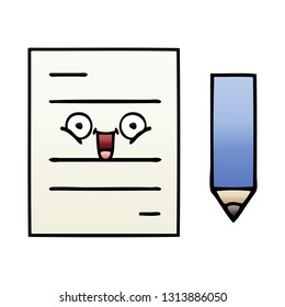 gradient shaded cartoon of a test paper