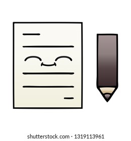 caricatura sombreada de gradiente de un papel de prueba