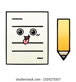 caricatura sombreada de gradiente de un papel de prueba